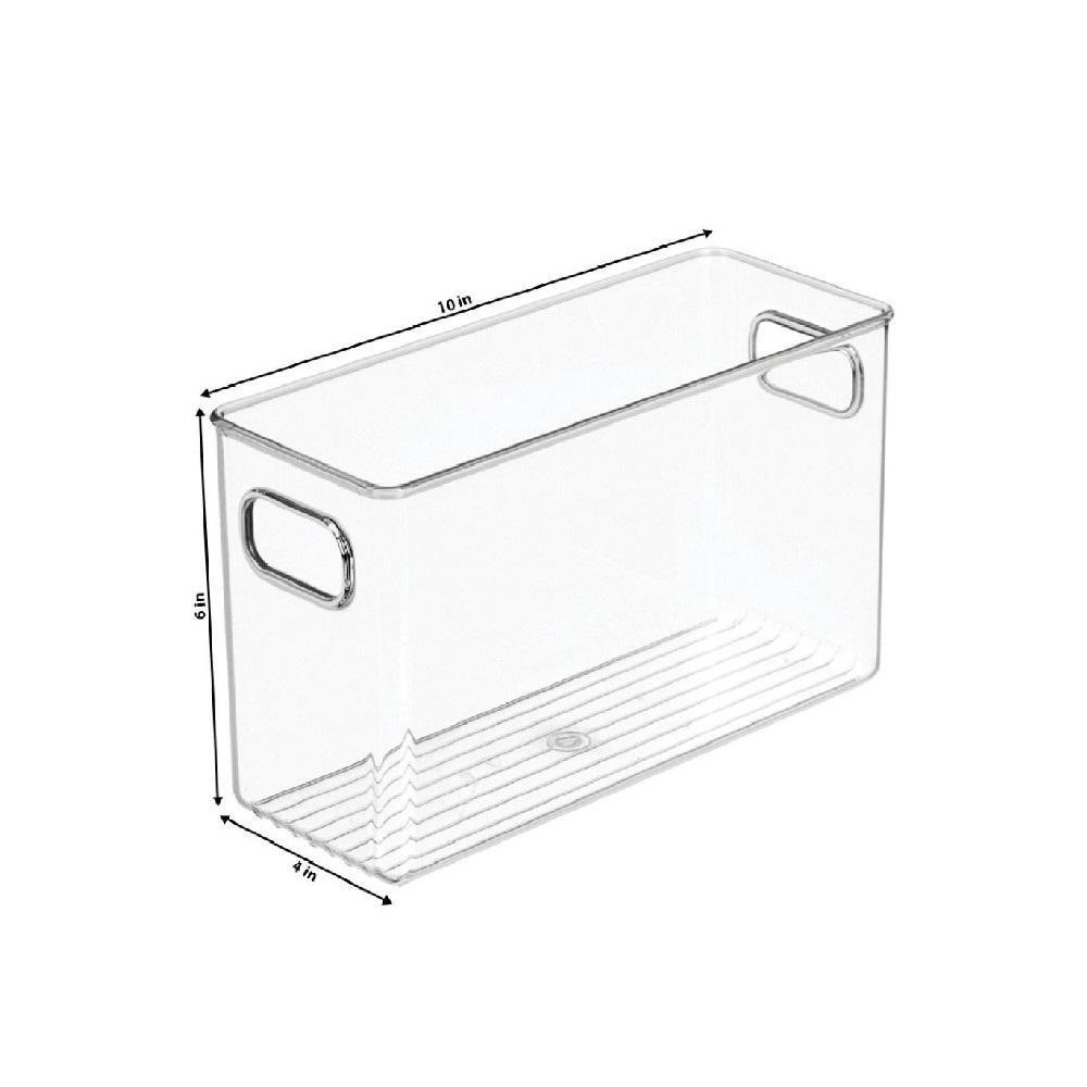 Idesign Linus StorageOrganiser Box With Handles, Made Of Plastic, Clear, Large - 2