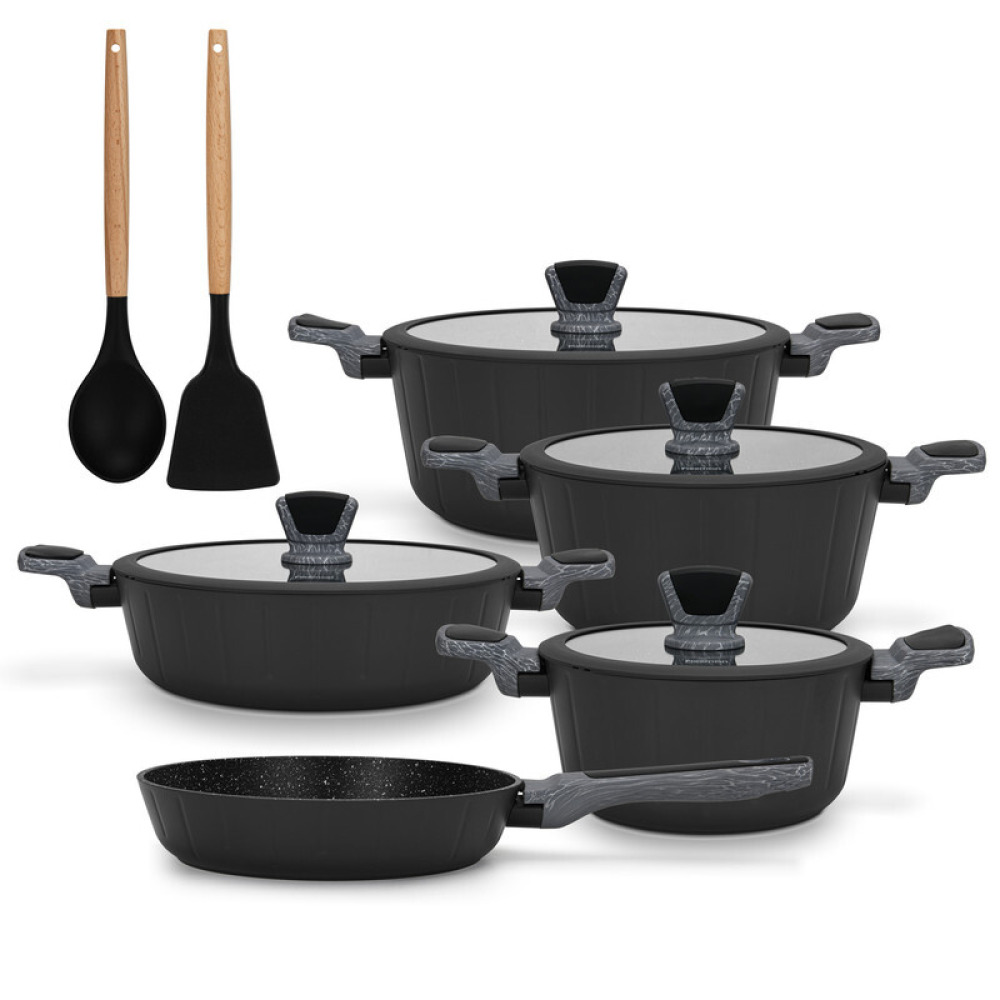 Fissman 11-Piece Cookware Set Stella Series Aluminum with Non-Stick Coating with Cooking Spoon And Turner - 2