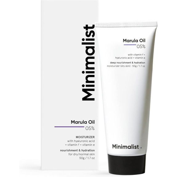 Minimalist Marula Oil 5% Face Moisturizer For Dry Skin With Hyaluronic Acid For Deep Nourishment and Hydration, For Men and Women