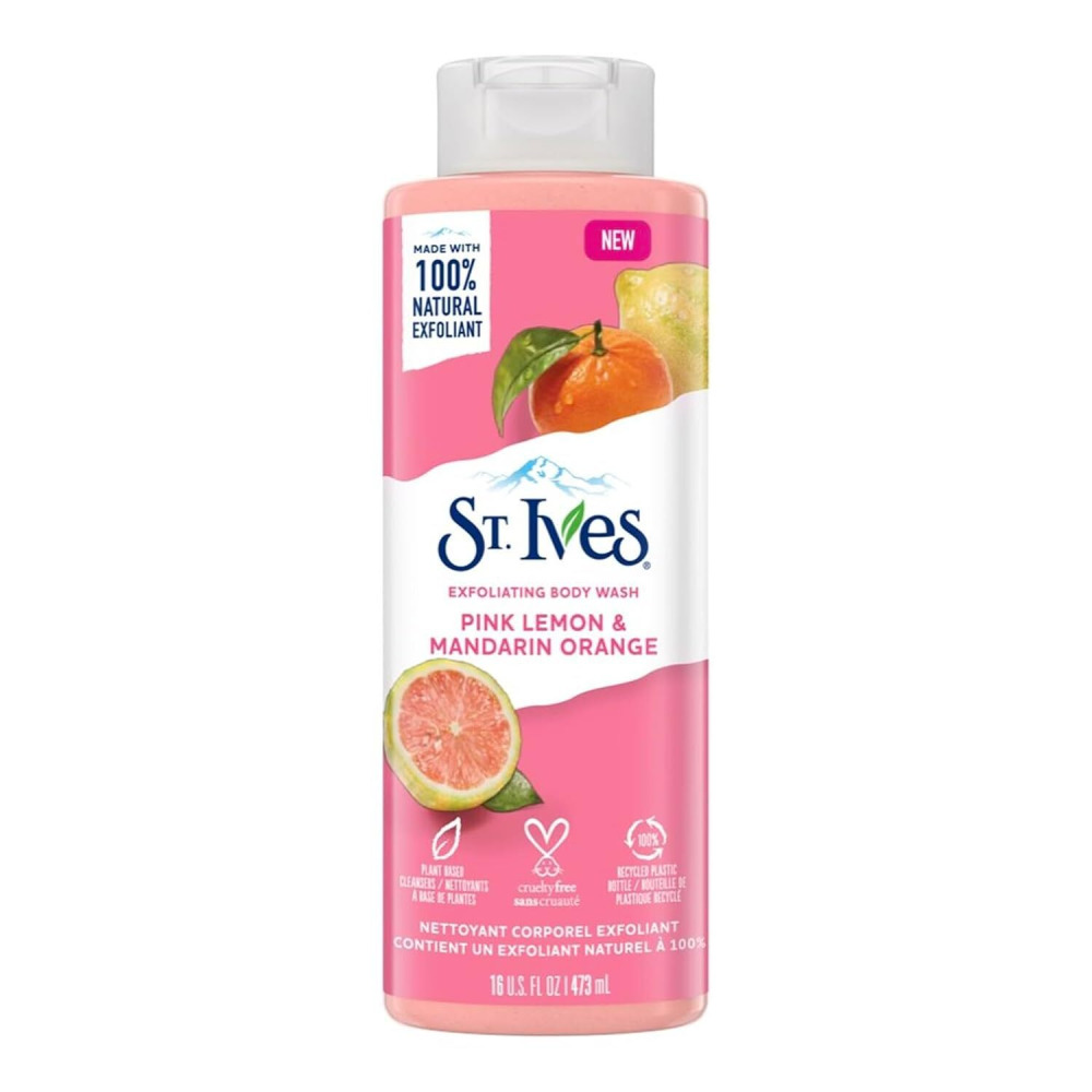 St. Ives Exfoliating Body Wash, Pink Lemon & Mandarin Orange, 473 ml - 1
