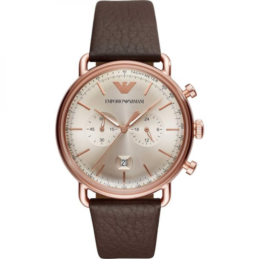 Emporio Armani Men's Quartz Watch, Analog Display and Leather Strap ar11106 - 1