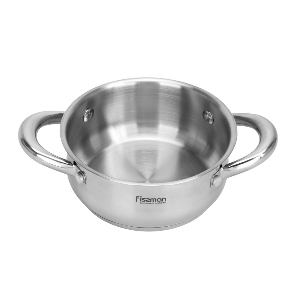 FISSMAN Cooking Pot 0.9L/14x6cm with Glass Lid Stainless Steel with Induction Bottom, Gulliver Series - 3