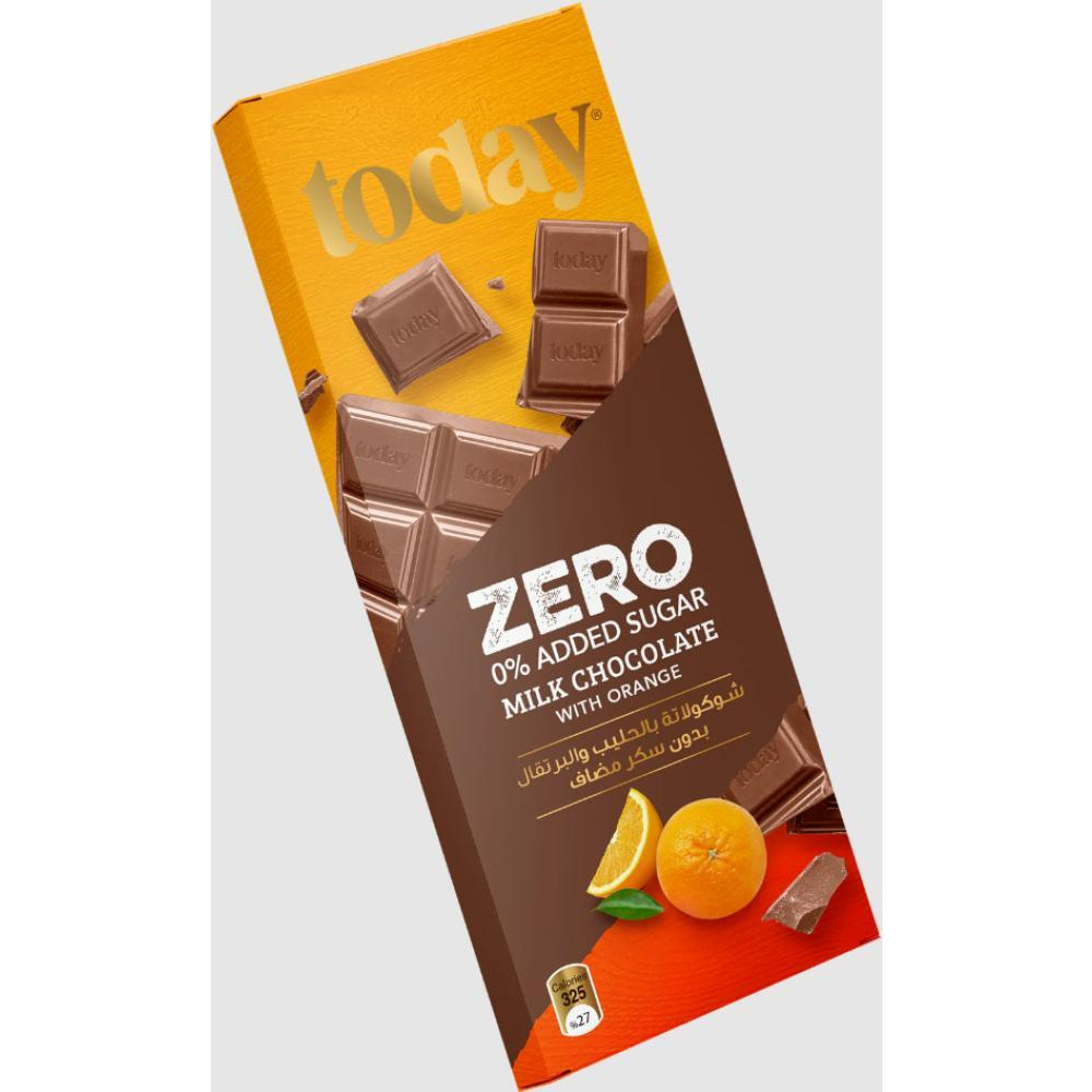 Today Milk Chocolate with Orange Zero% Added Sugar 65g - 1