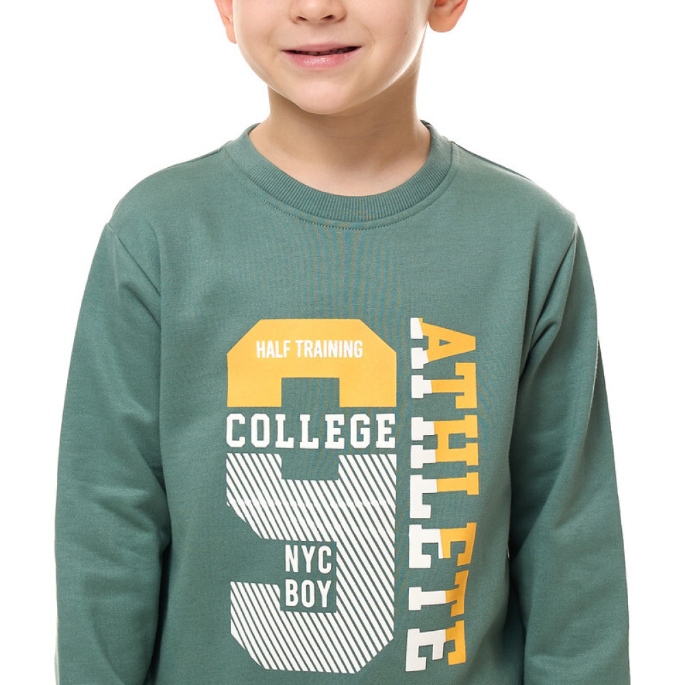 Boys' 2-Piece Sweatshirt and Jogger Set Green - Dark Gray 3-4 YRS - 5