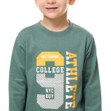 Boys' 2-Piece Sweatshirt and Jogger Set Green - Dark Gray 3-4 YRS - 5 miniature