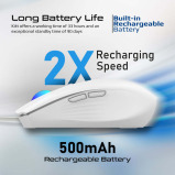 Promate Kitt 2.4GHz Wireless Ergonomic Optical Mouse with LED Rainbow Lights - 3 miniature