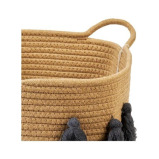 Корзина Из Хлопчатобумажной Веревки Homesmiths, Верхняя Часть рта, Натуральный И ТЕМНО-СЕРЫЙ, диаметр 30 x В30 см - 4 miniature