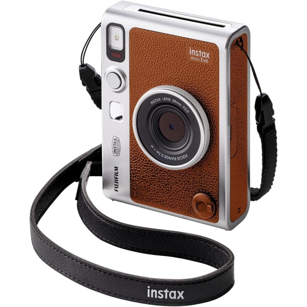 Fujifilm Instax Mini EVO Brown Instant Camera Bundle with 2X Mini Twin Pack Instant Film - 4