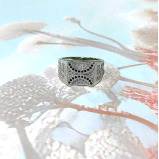 Fashionable and Beautiful 925 Silver Black Zircon Man Ring  - 4 miniature