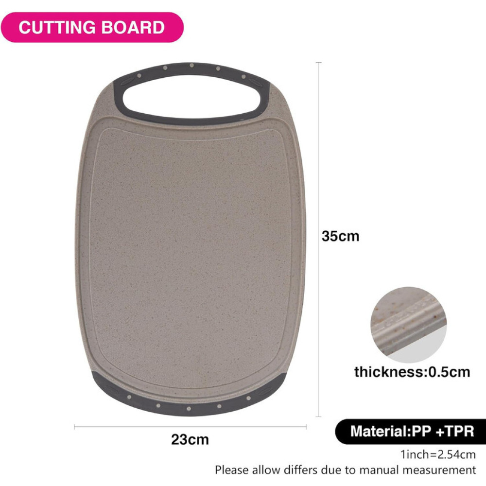 Fissman Ultra-Thin Plastic Cutting Board 35cm – Juice Groove & Non-Slip Bottom - 3