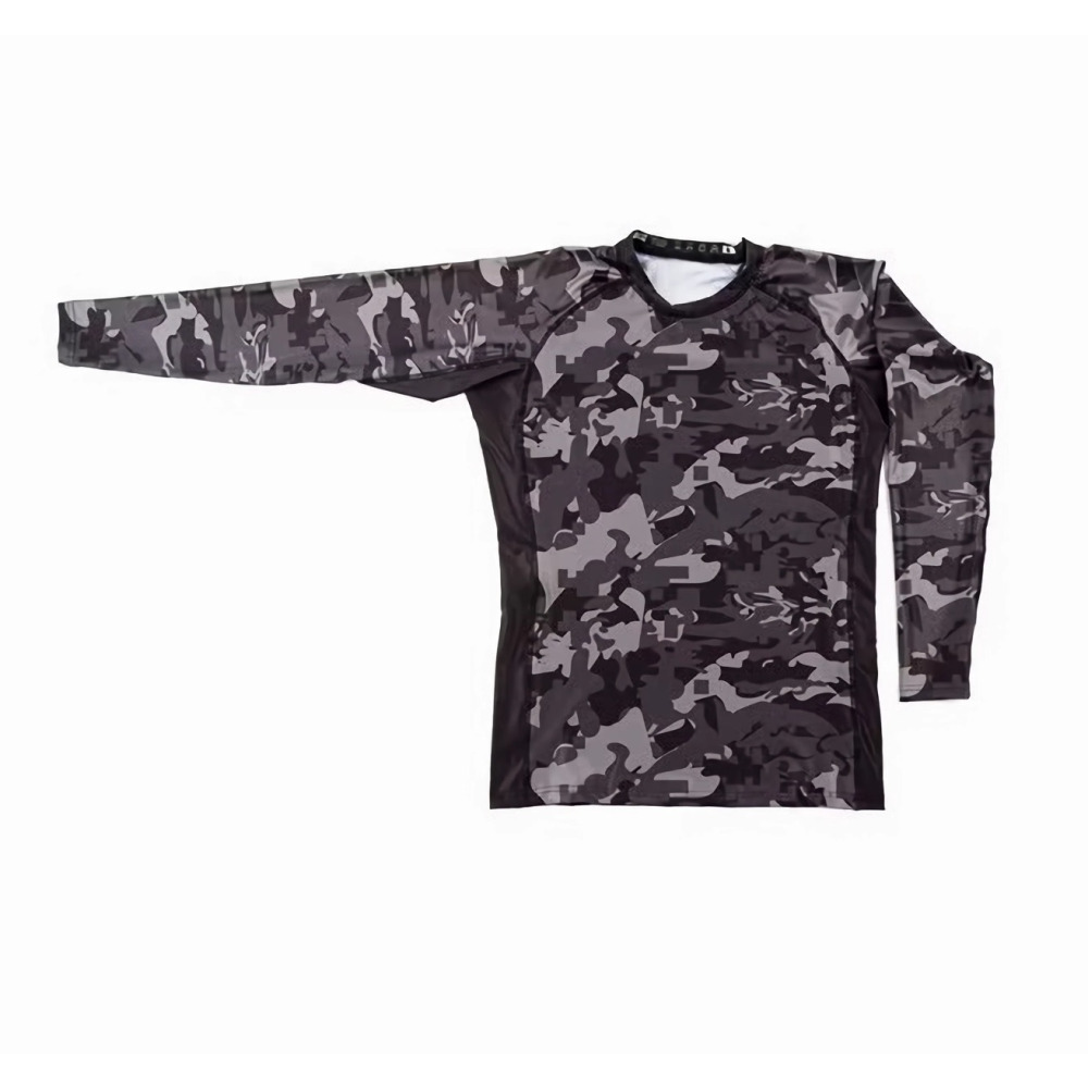 Long Sleeve UAEJJ Jiu Jitsu Camouflage Rash Guard for Kids, size YL - 1
