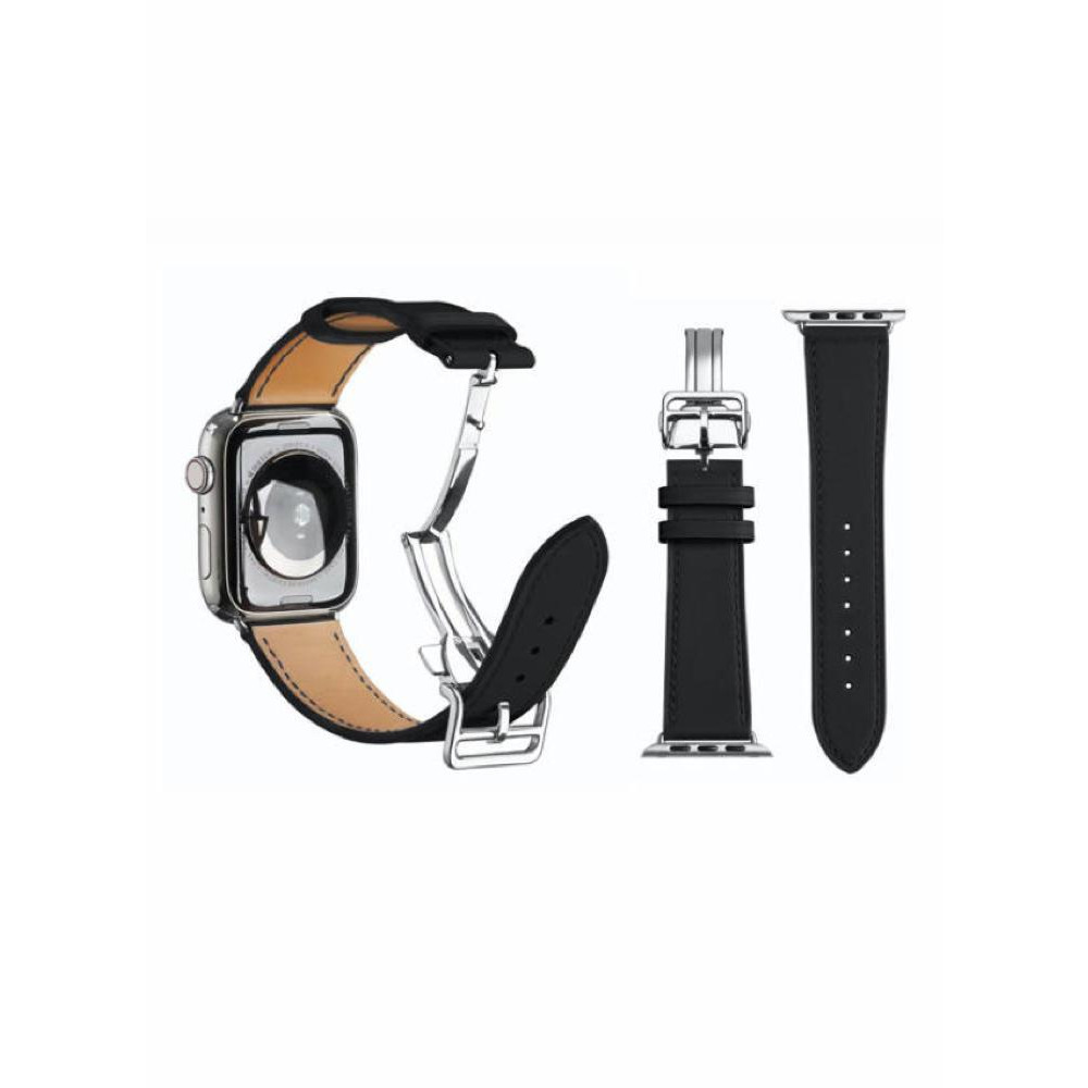 Perfii Supreme Folding Leather Replacement Band For Apple Watch 49/45/44/42mm Series Ultra/8/7/6/5/4/SE - 2