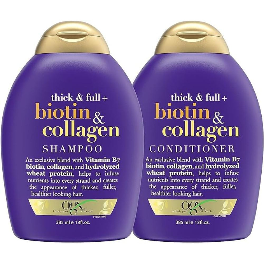 OGX Shampoo  Conditioner Thick And Full + Biotin And Collagen 385m - 1