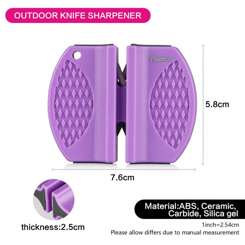Fissman 2-Step Sharpening Knife Sharpener Purple 7.6x5.8x2.5cm - 3
