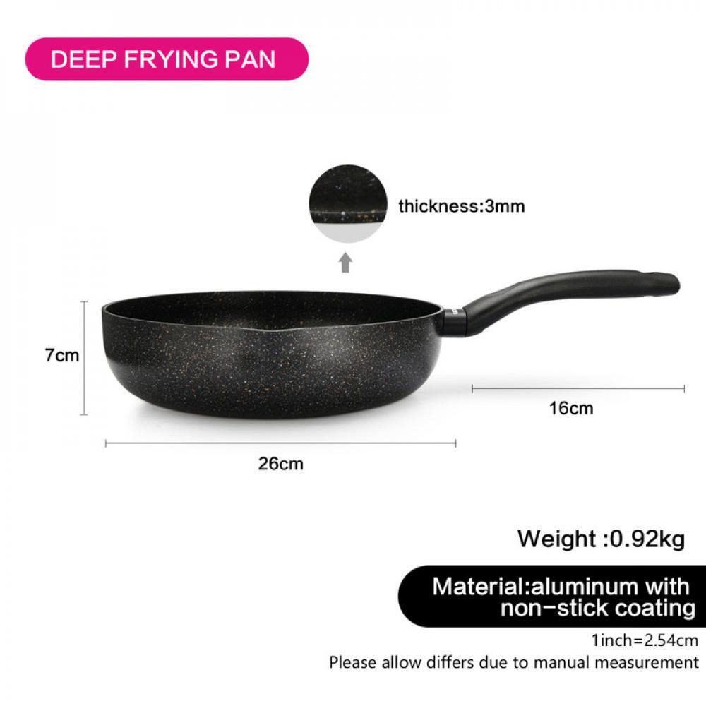 Fissman Deep Frying Pan with Pouring Lip Black 26x7cm - 2
