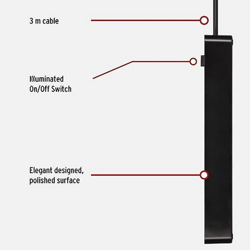 Brennenstuhl Extension 4 way 2 USB 3Metre Black - 3
