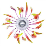 Exhart Solar Kinetic Spinning Petals with Crackle Ball Garden Stake Pink - 4 miniature