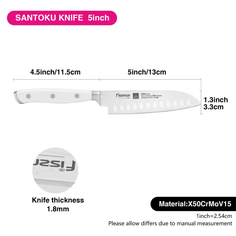 Fissman 5'' Santoku Knife Bonn Stainless Steel - 4