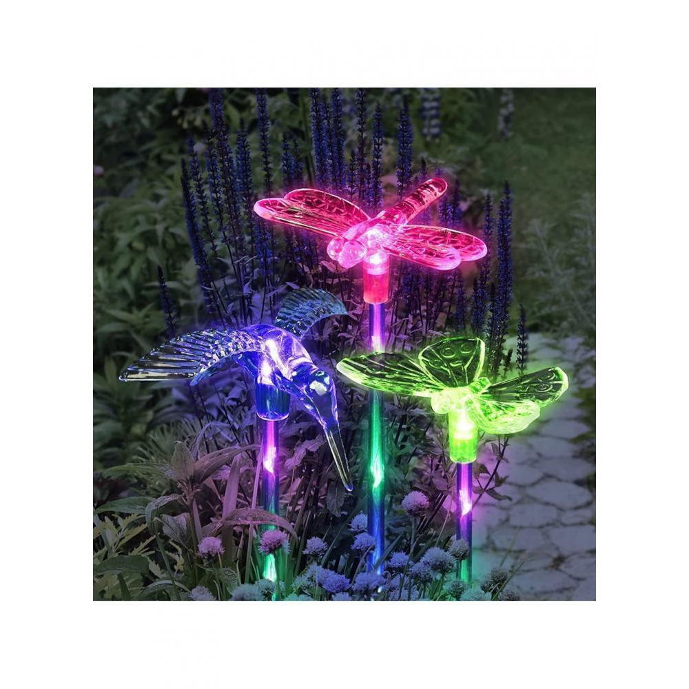 Exhart Solar Acrylic Hummingbird Garden Stake - 7