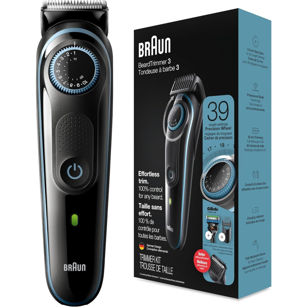 Braun Bt3040 Beard Trimmer For Men With 2 Combs And Free Gillette Fusion Proglide Razor - 2