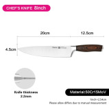 Fissman Chef Knife Lorze Silver\/Brown 8inch Stainless Steel (20 cm) - 2 miniature