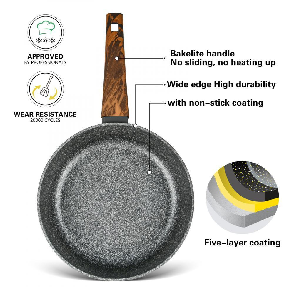 Fissman Deep Frying Pan Aluminum With Non-Stick Coating Capella Series With Induction Bottom Black/Brown 24cm - 3