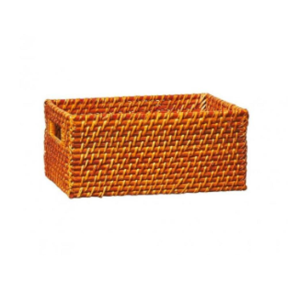 Homesmiths Copper Rattan Storage Bins With Handles Small - 1