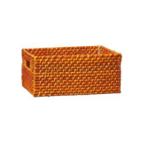 Homesmiths Copper Rattan Storage Bins With Handles Small - 1 miniature