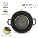 Fissman Stockpot With Glass Lid Emma Series Aluminum With Non-Stick Coating with Induction Bottom 28x20cm/10.3LTR - 2 miniature