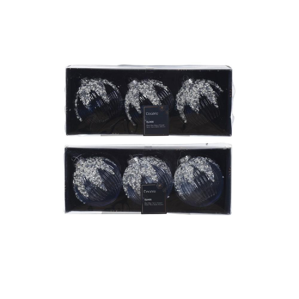 Kaemingk Decoris Bauble Glass Transparent with Beads, Pearl \& Sequins On Top Assorted 1 Piece - 1