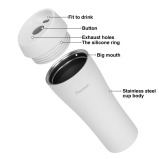Fissman Double Wall Vacuum Travel Mug 420ml, Color White Stainless Steel - 2 miniature