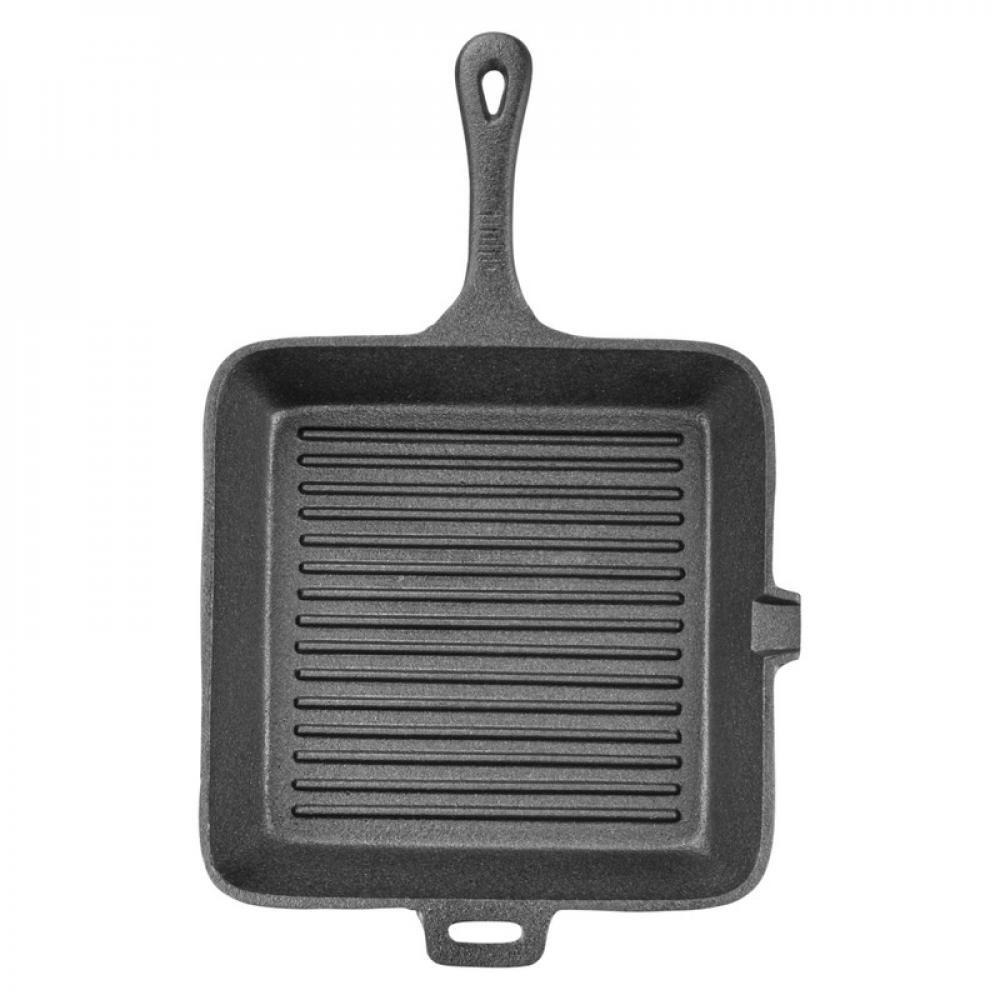 Fissman Square Grill Pan With Helper Handle Cast Iron Black 26x4.5cm - 1