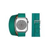 Perfii Double Tour Leather Replacement Band For Apple Watch 41/40/38mm Series 8/7/6/5/4/SE - 1 miniature