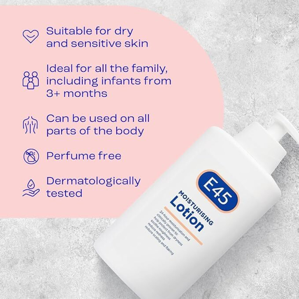 E45, Moisturising body lotion, For dry skin, Dermatological, 500 ml - 2