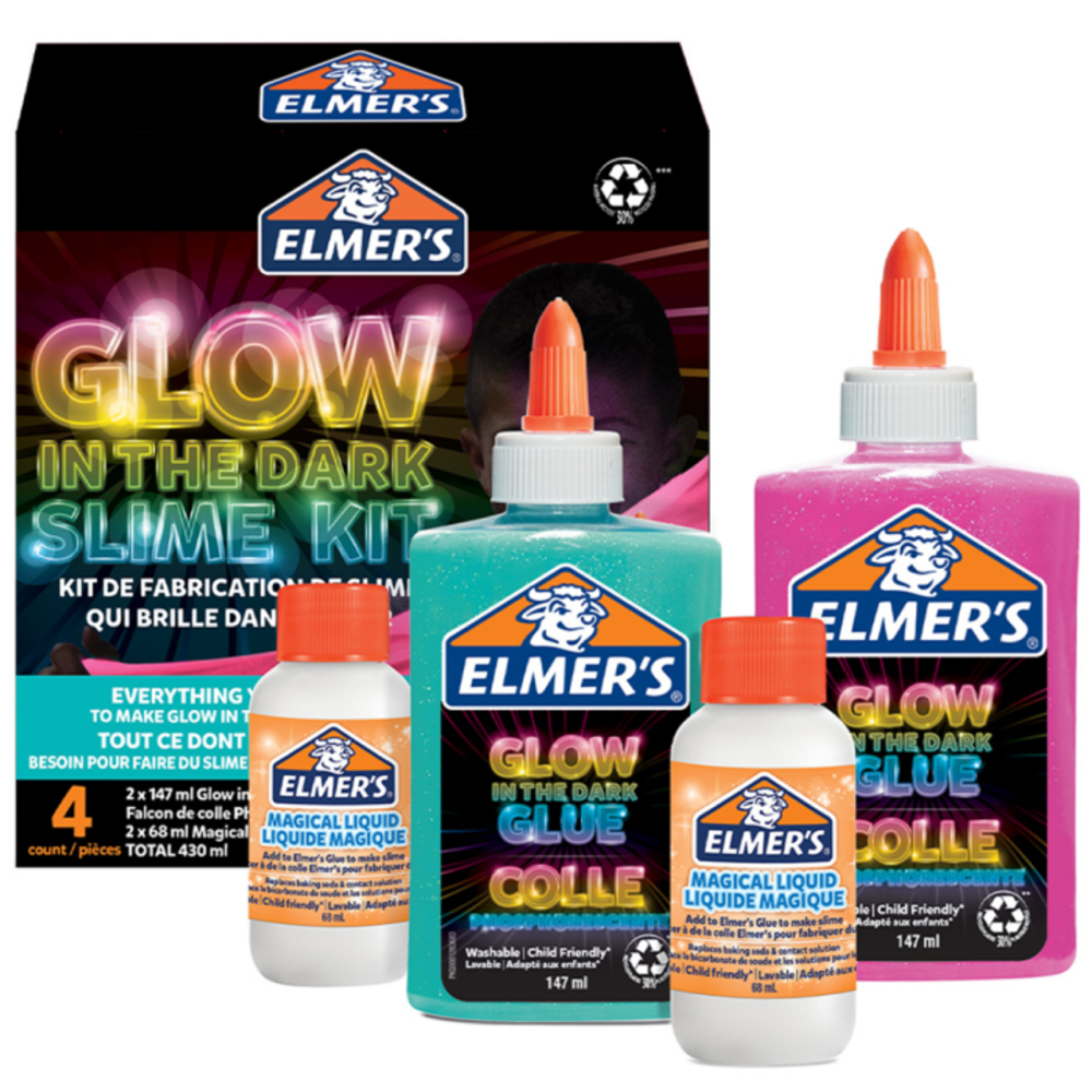Kit Elmer's Slime Glow in the Dark, 4 Count - 1