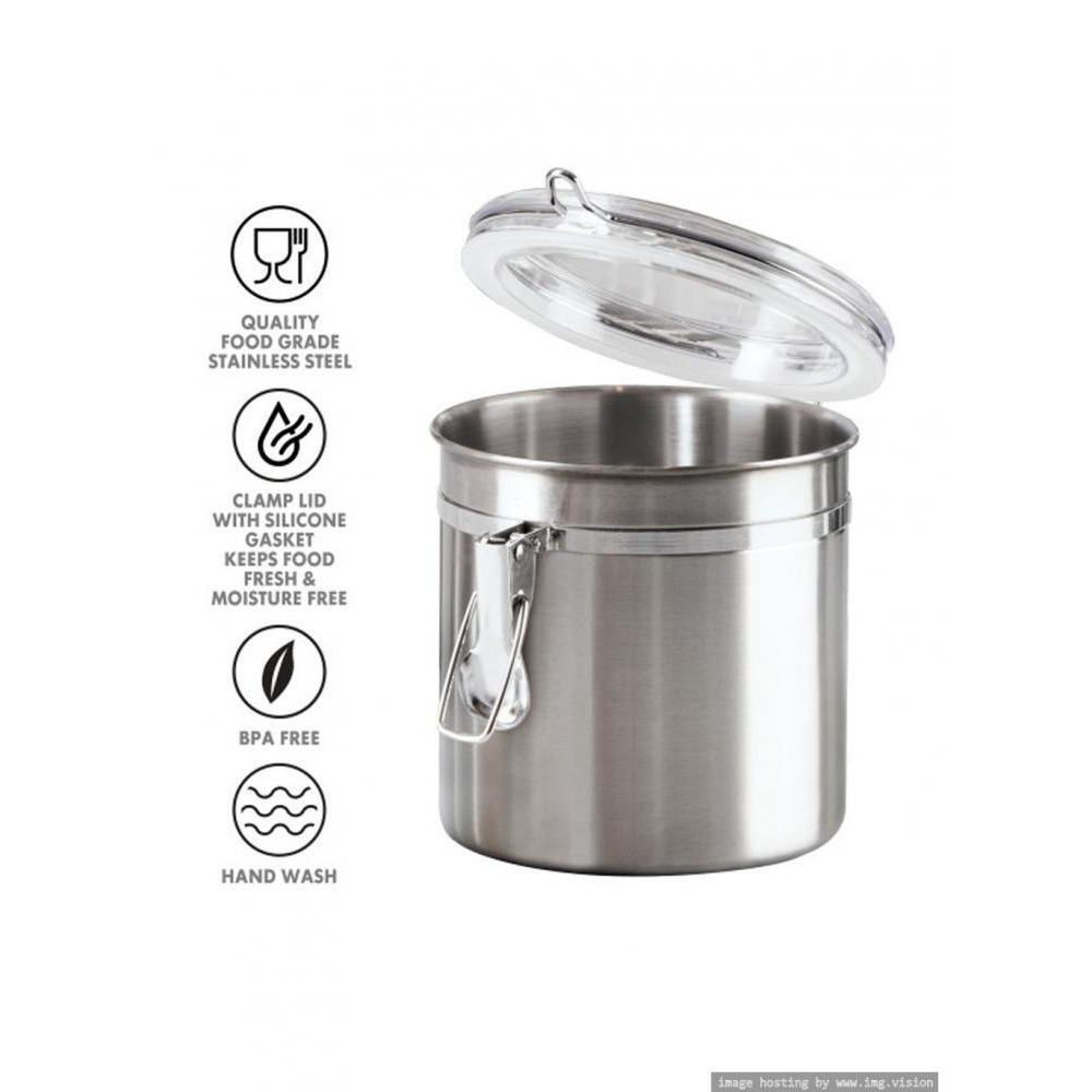 Oggi Stainless Steel 36oz Clamp Canister with Clear Lid - 4