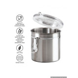 Oggi Stainless Steel 36oz Clamp Canister with Clear Lid - 4 miniature