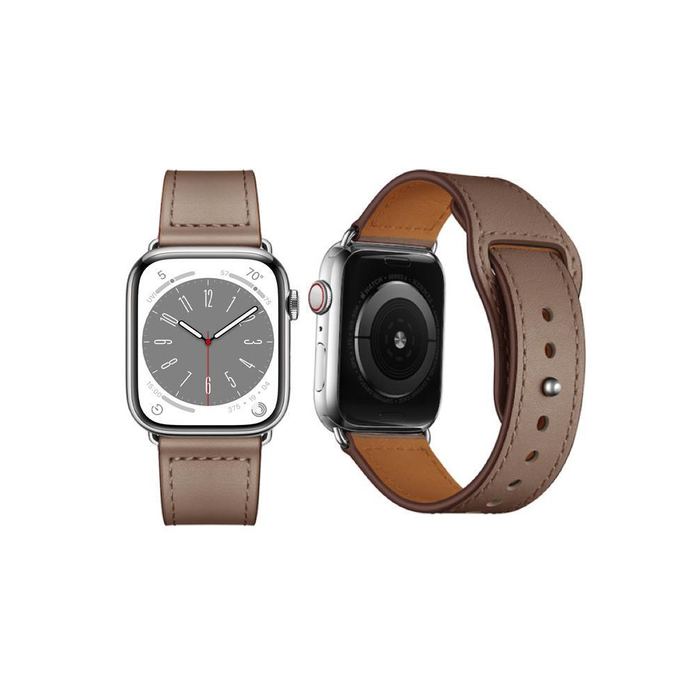 Perfii Genuine Leather Replacement Band For Apple Watch 49, 45, 44, 42 mm Series Ultra 8/7/6/5/4 SE - 2