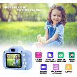 كاميرا Genius Yunsye Kids CAMERA 1080P للأطفال الأطفال كاميرات فيديو رقمية للبنات هدايا عيد ميلاد من 3 إلى 12 سنة (أزرق) - 3 miniature