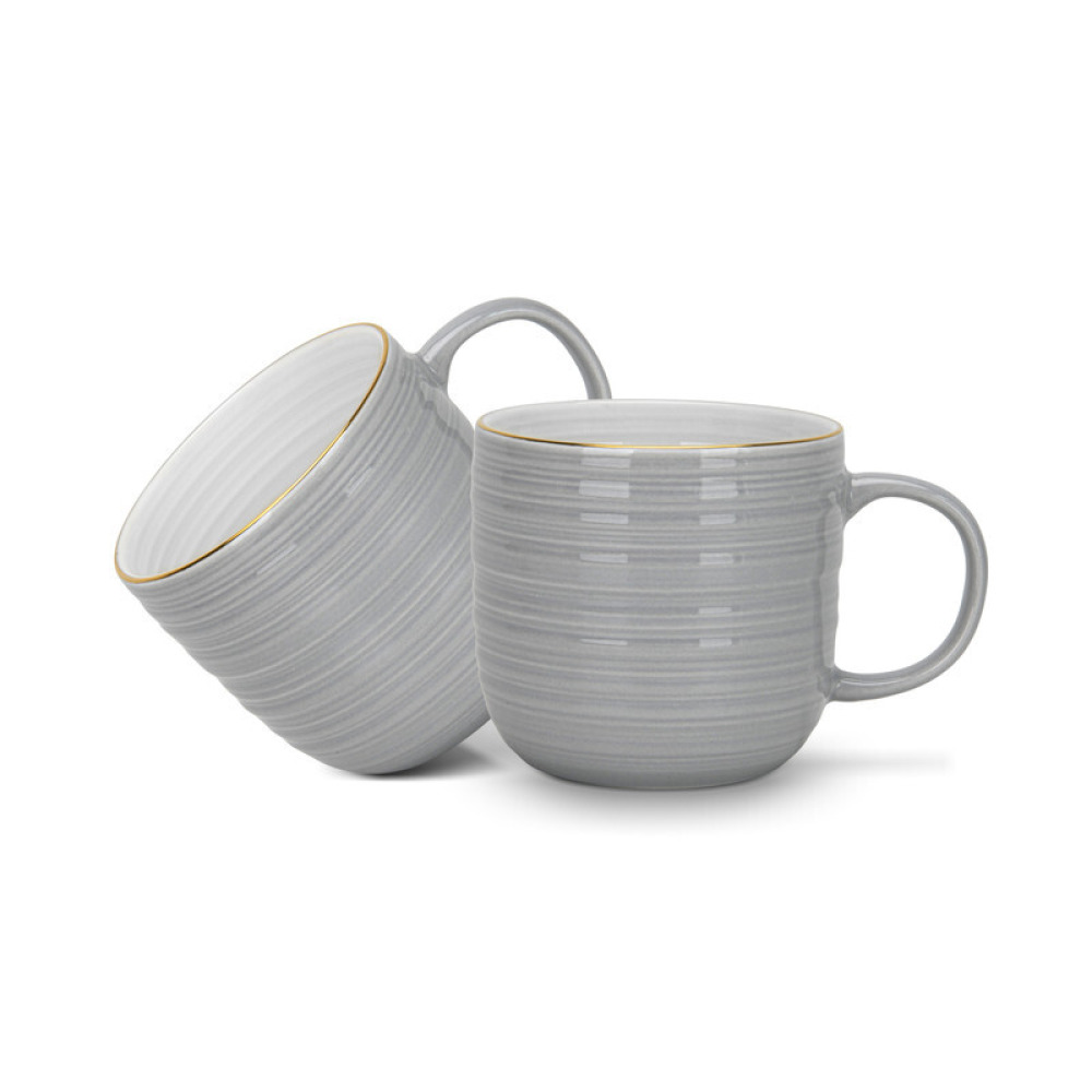 Fissman 2-Piece Mugs Firmina Gray 350ml New Bone China - 2