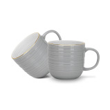 Fissman 2-Piece Mugs Firmina Gray 350ml New Bone China - 2 miniature