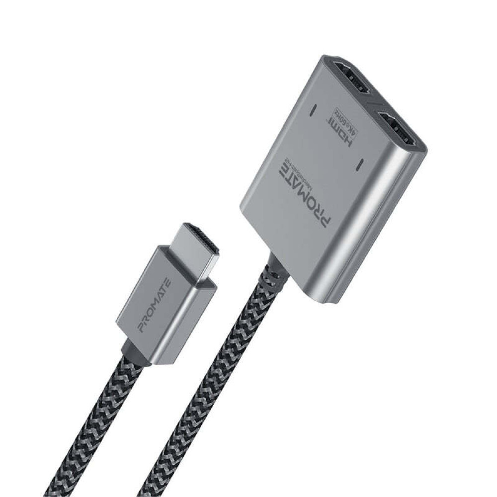Promate MEDIASPLIT-H2 4K@60Hz HDMI® Разветвительный Кабель с Двумя ПОРТАМИ Hdmi® - 1