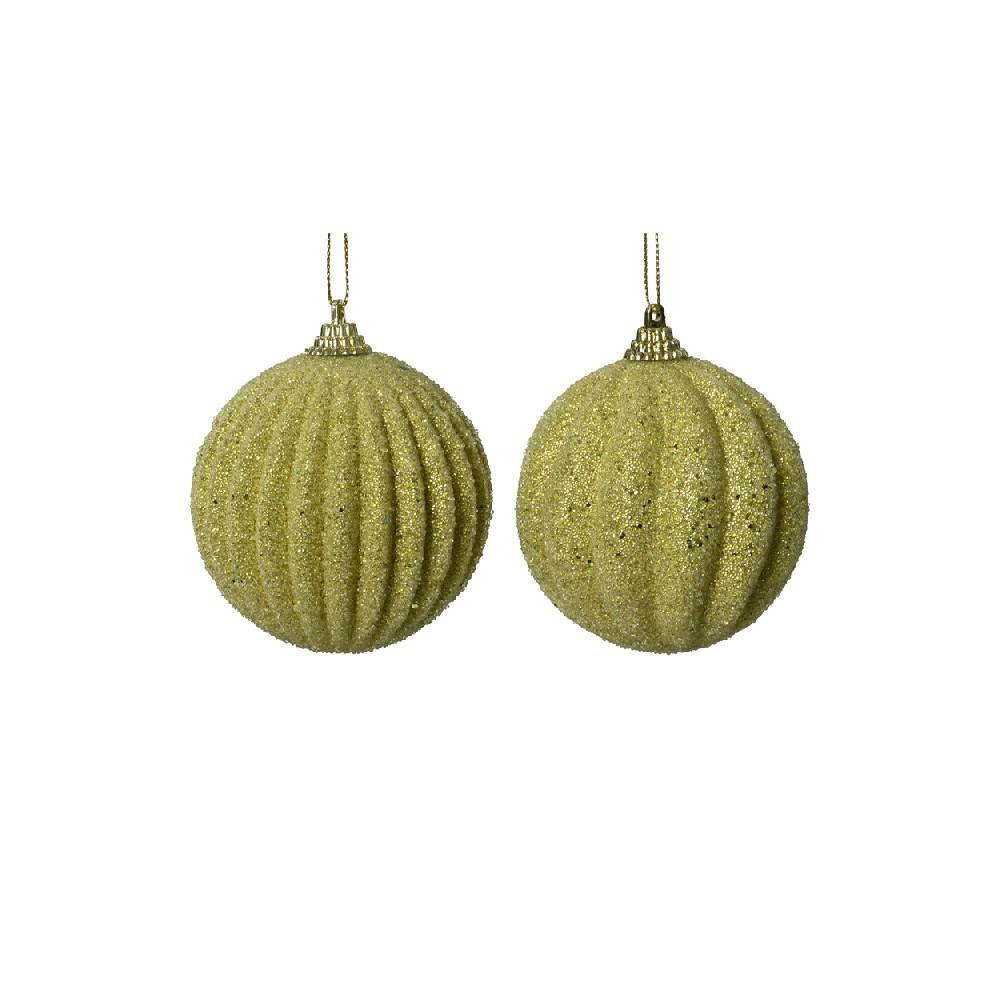 Kaemingk Decoris 8cm Bauble Foam Glitters \& Beads Pistachio Assorted 1 Piece - 1