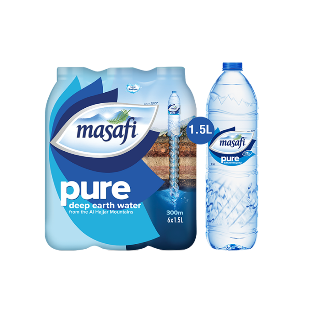 Masafi, Drinking water, Pure, Pack of 6 bottles x 1.5 litres - 1