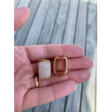 أقراط دائرية مطلية بالذهب الوردي بالكامل من الزركون الزركونيوم الزركونيوم على شكل حرف U - 4 miniature