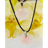 روز كوارتز شل على شكل قلادة الموضة - 4 miniature