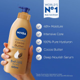 NIVEA Body Lotion for Dry Skin, Cocoa Butter, 5in1 Complete Care, 48H Deep Moisture, 2x400ml, Pack of 2 - 5 miniature