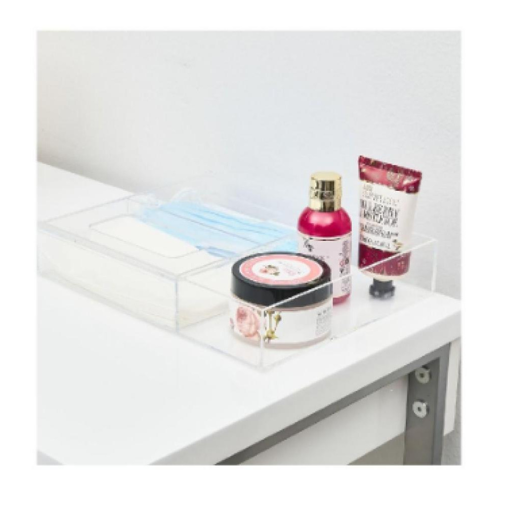 HS Vanity Customized Product Acrylic Tray Box with Lid Clear - 1