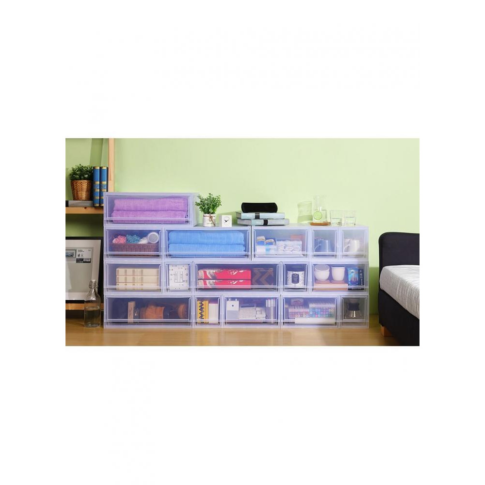 Keyway Modular Drawer Box 17.95 x 13.69 x 8.11 inch Translucent - 3
