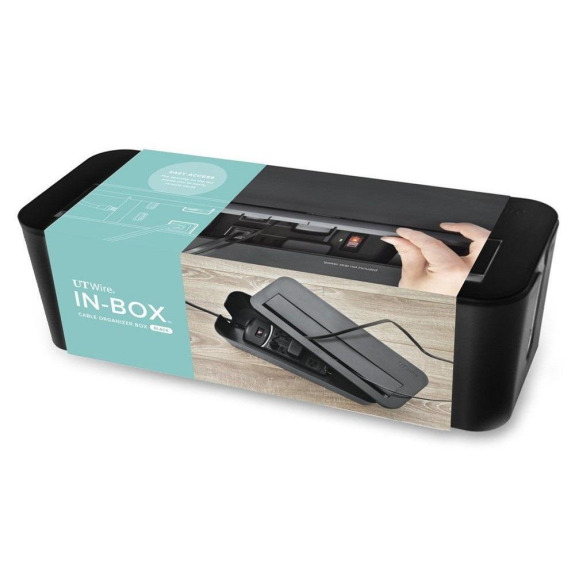 UTW In-Box Cable Organizer Under Desk, Black